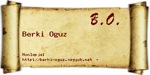 Berki Oguz névjegykártya